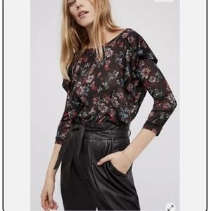 EUC FREE PEOPLE DOCK STREET TOP BLOUSE SZ XS